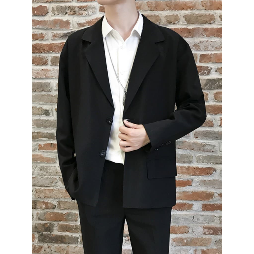 Primavera outono Casual terno jaqueta masculina versão coreana na moda pequeno terno oversize solto rufião bonito All-Ma