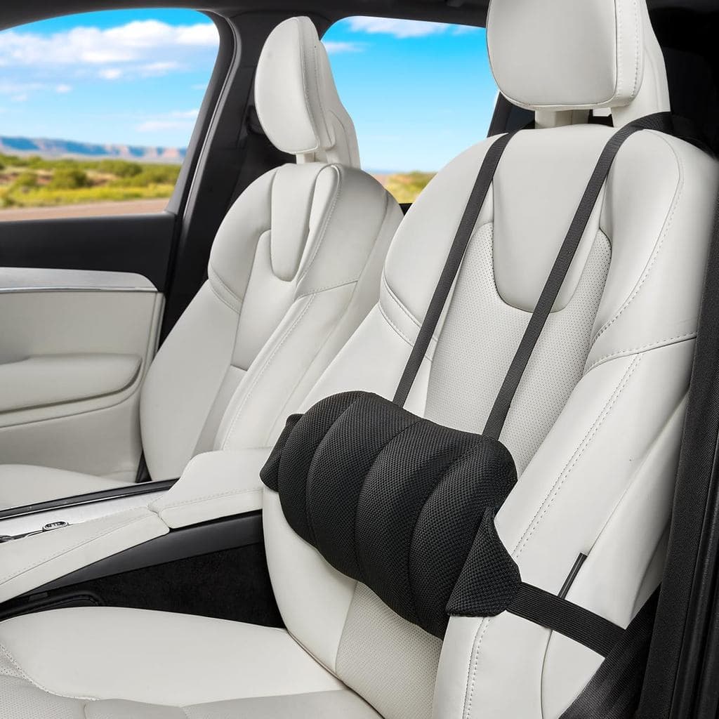 Almofada de apoio lombar para carro, almofada de apoio para encosto de banco de carro, almofada de apoio lombar ajustáve
