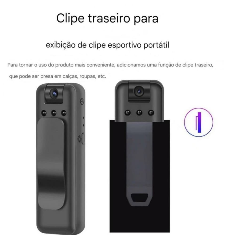 Mini câmera Portátil HD 1080P Do Projeto Grampo Traseiro WiFi visualização Remota Gravadores de vídeo