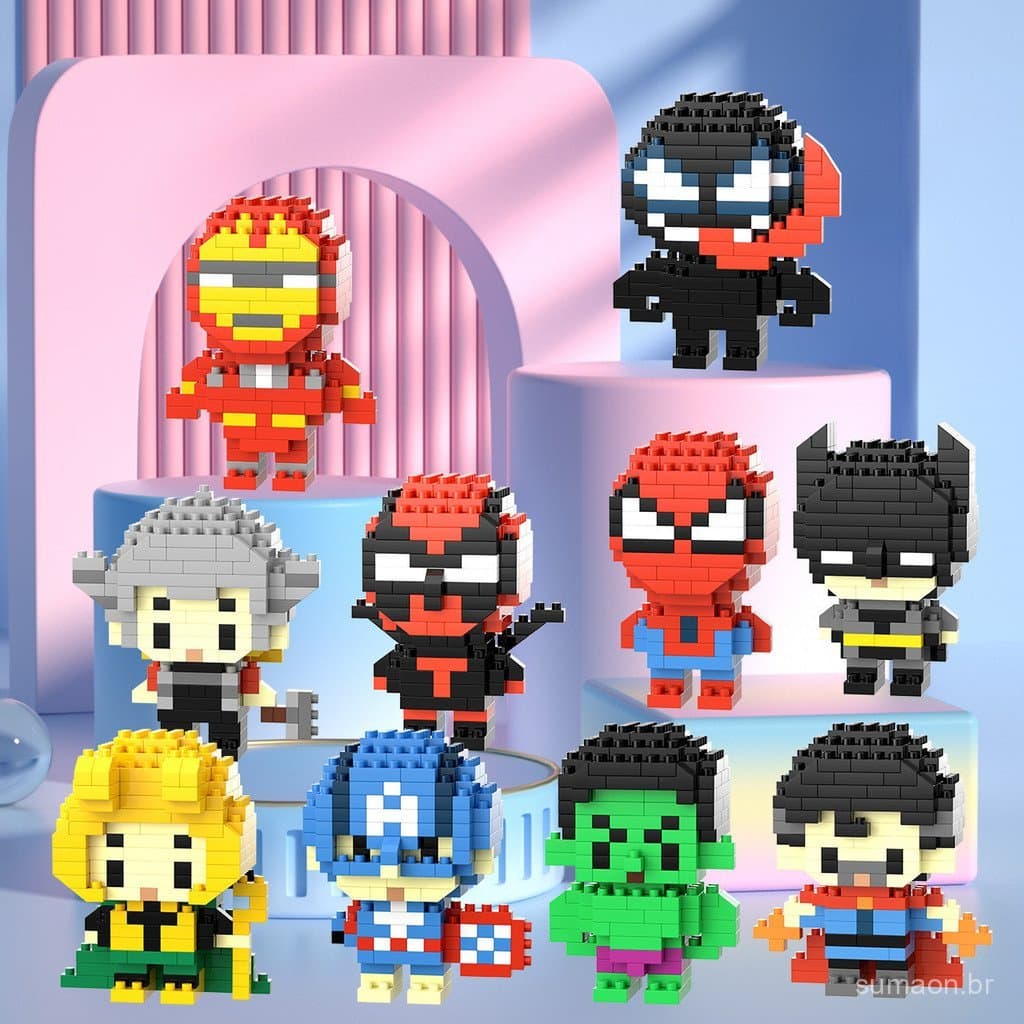 Blocos de Montagem Micro Partículas Personagens de Super-Heróis Aliança dos Vingadores Presente para Crianças
