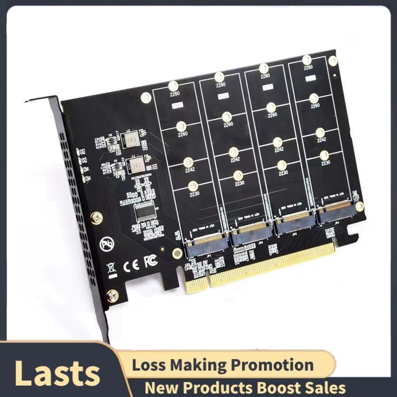 M . 2 NVME Para PCIe X16 Adaptador Conversor Placa De Expansão De 4 Portas 2230 2242 2260 2280 SSD