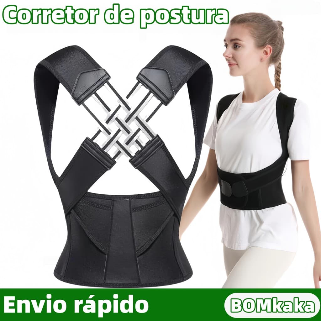 Colete Corretor de Postura Magnético Unissex – Alivia Dor nas Costas, Corrige Kyphose, Melhora Postura Sentada e Em Pé
