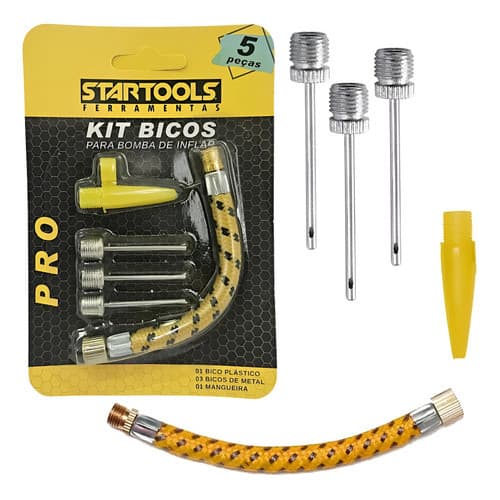 Kit Bicos Agulha Para Encher Bola Boia Rosqueável Universal Boias Baloes Inflaveis