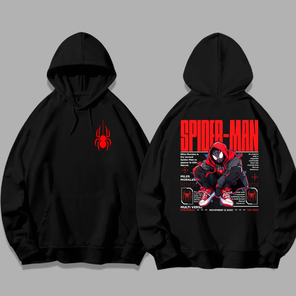 Blusa De Frio Moletom Ganguru Spider Man Homem Aranha Algodão Franelado Com Capuz Premium