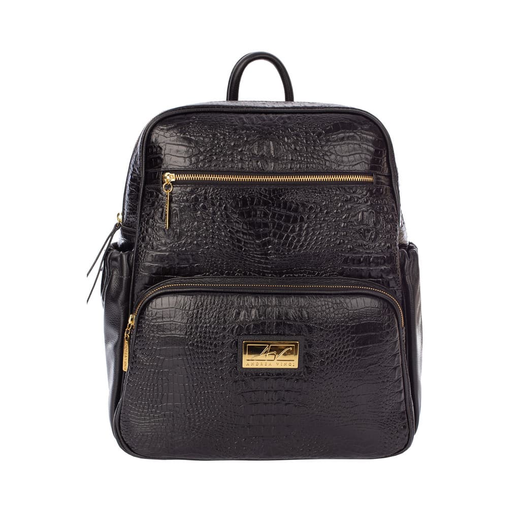 Mochila grande de couro croco Zooey