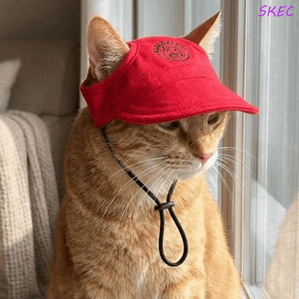 Chapéu De Beisebol Para Cães SKEC , Protetor Solar De Algodão Respirável Gatos Ajustável E Confortável Com Viseira