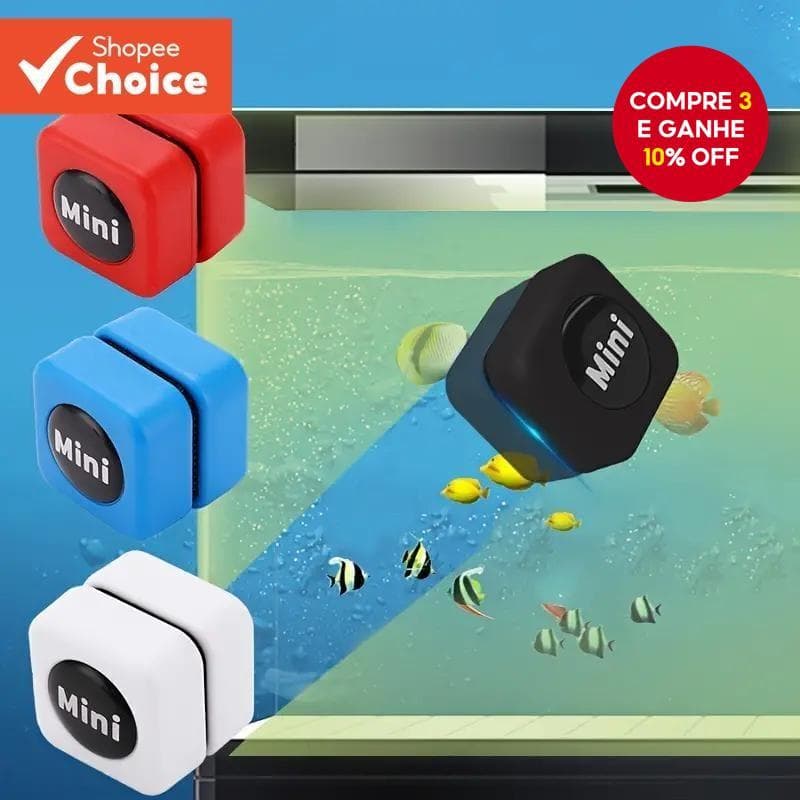 Mini escova magnética de algas para limpeza de vidro/acrílico para tanque de peixes e ferramenta de limpeza de aquário