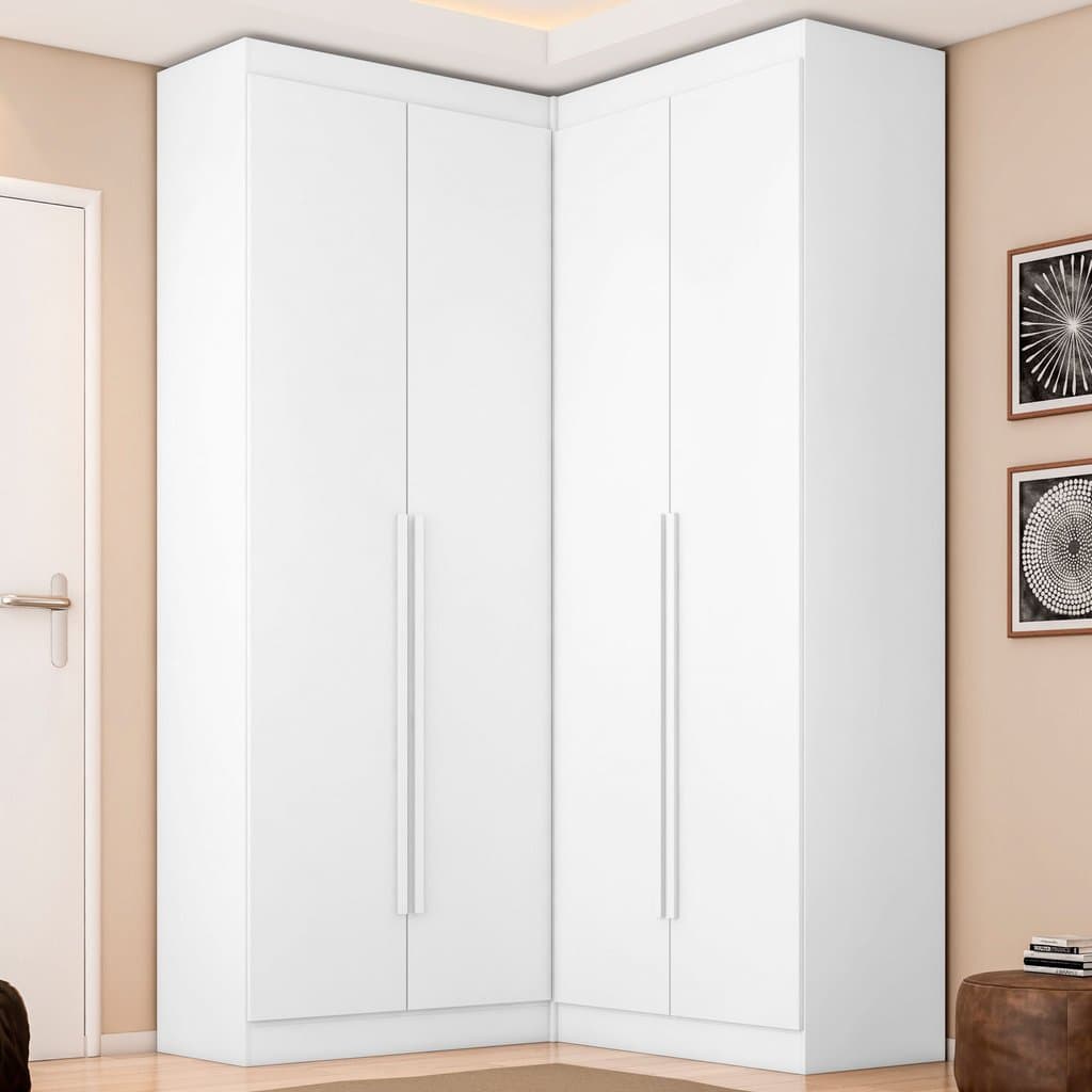 Guarda-Roupa Modulado Dormitório Casal Canto com 4 Portas Versatille Yescasa Branco