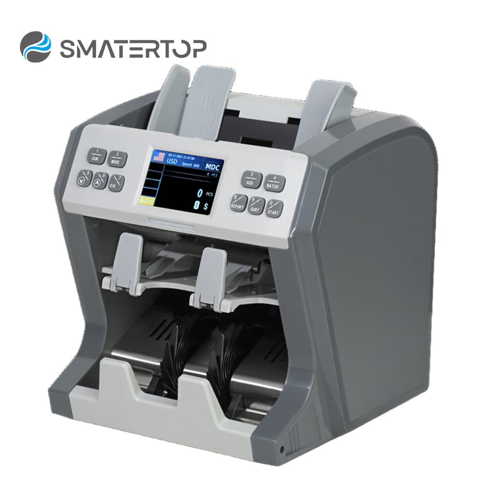 Máquina De Classificação De Notas De Dinheiro De Dois Bolsos 800C 800C Classificador De Contas E Contadores