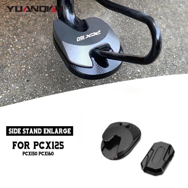 Motocicleta CNC Kickstand Ampliar Pé Suporte Lateral Placa De Extensão Almofada Para HONDA ADV150 ADV 150
