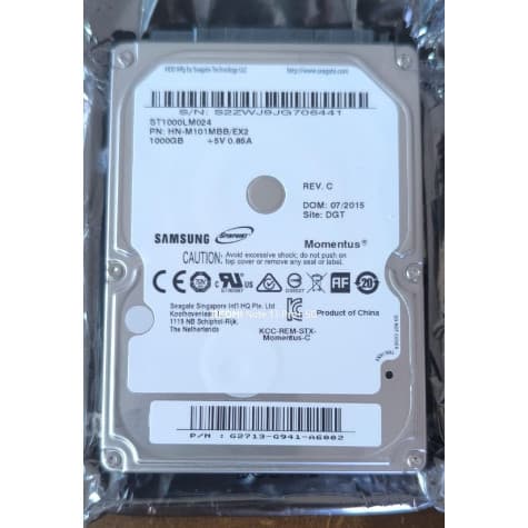 Hd Interno Notebook Samsung 1TB 2.5 - Modelo ST1000LM024 - NOVO