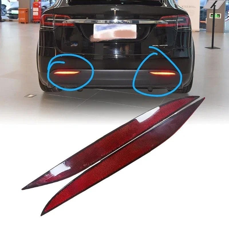 Para Tesla Modelo X 2016-2021 Escudo Do Freio Traseiro Aviso Cauda Tira 1034342-00-C 1034343 Amortecedor Vermelho Reflex