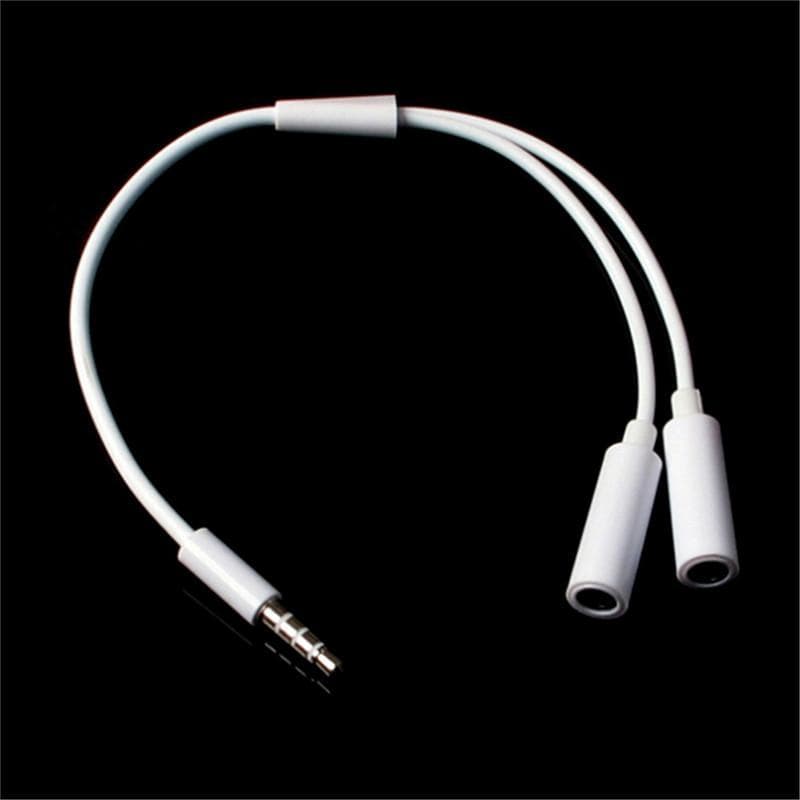 waveba 3.5mm AUX Audio Mic Splitter Cabo Adaptador De Fone De Ouvido 1 Macho Para 2 Fêmeas .