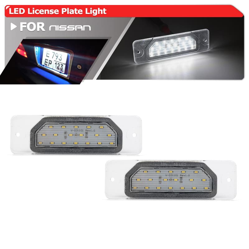 2x Para Nissan Cefiro A33 Maxima CA33 Fuga Y51 Infiniti FX35 FX45 M37 M56 Canbus Led Luzes Da Placa De Licença Lâmpadas 