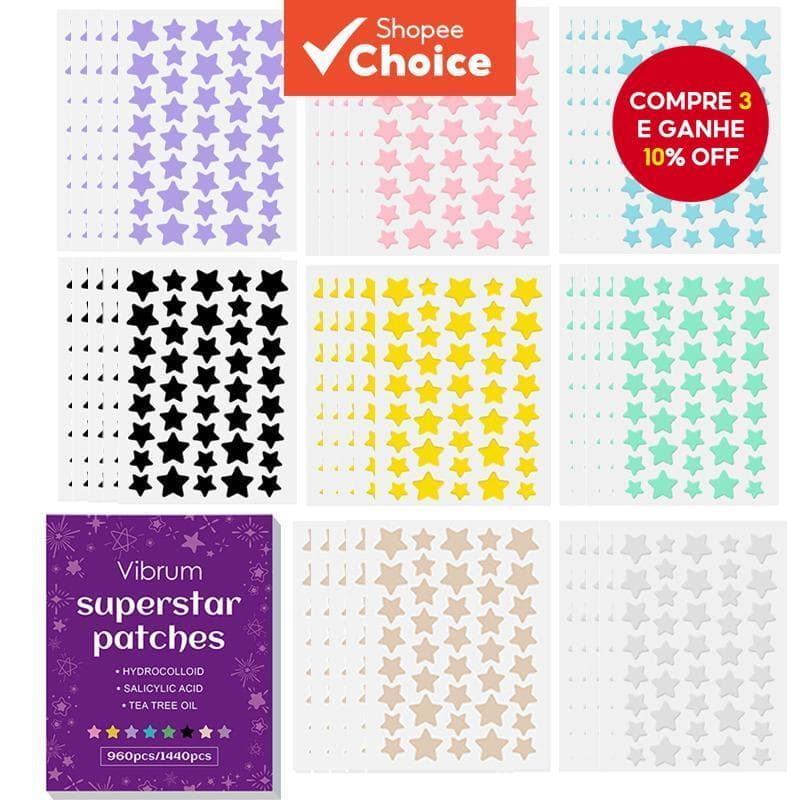  960/1440PCS Adesivos para Espinhas no Rosto, Adesivos de Hidrocoloide para Manchas, Patches de Acne para Cobrir