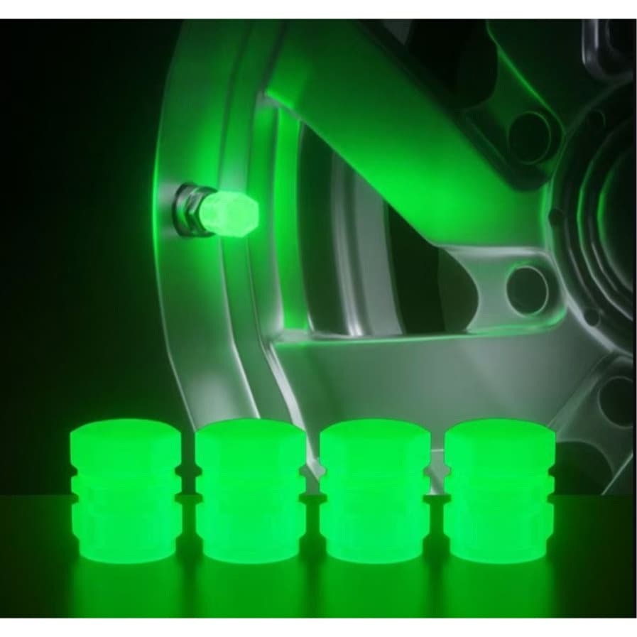 4 Pçs Tampas De Válvula Luminosas Fluorescente Noite Brilhante Carro Motocicleta Bicicleta Roda Pneu Hub Luminosa Da H