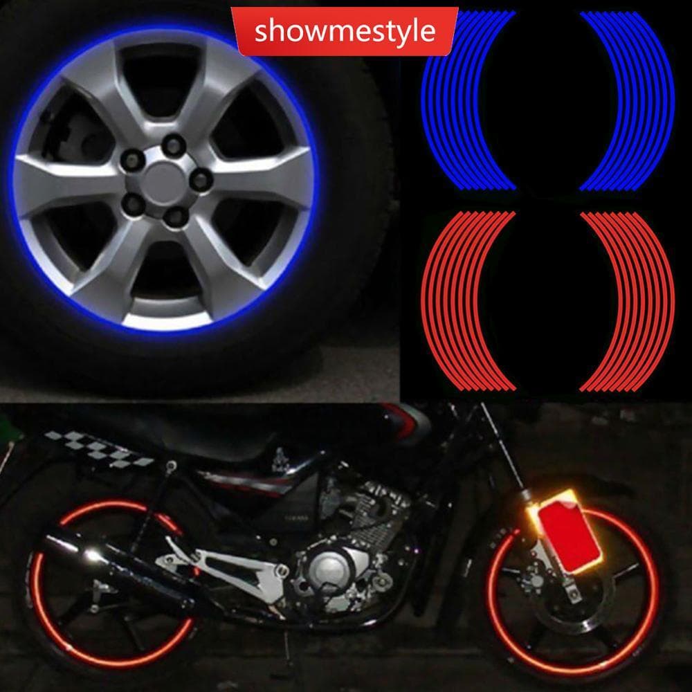 SMS 16 Unidades 18 Polegadas Adesivo De Roda De Aro De Carro Para Motocicleta Decalque Reflexivo J8M6