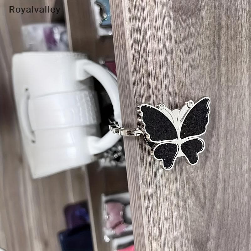 [Royalvalley] Portátil Borboleta-Laço Saco De Mesa Gancho Moda Multifuncional Dobrável Senhoras Bule Bolsa Para Pendurad