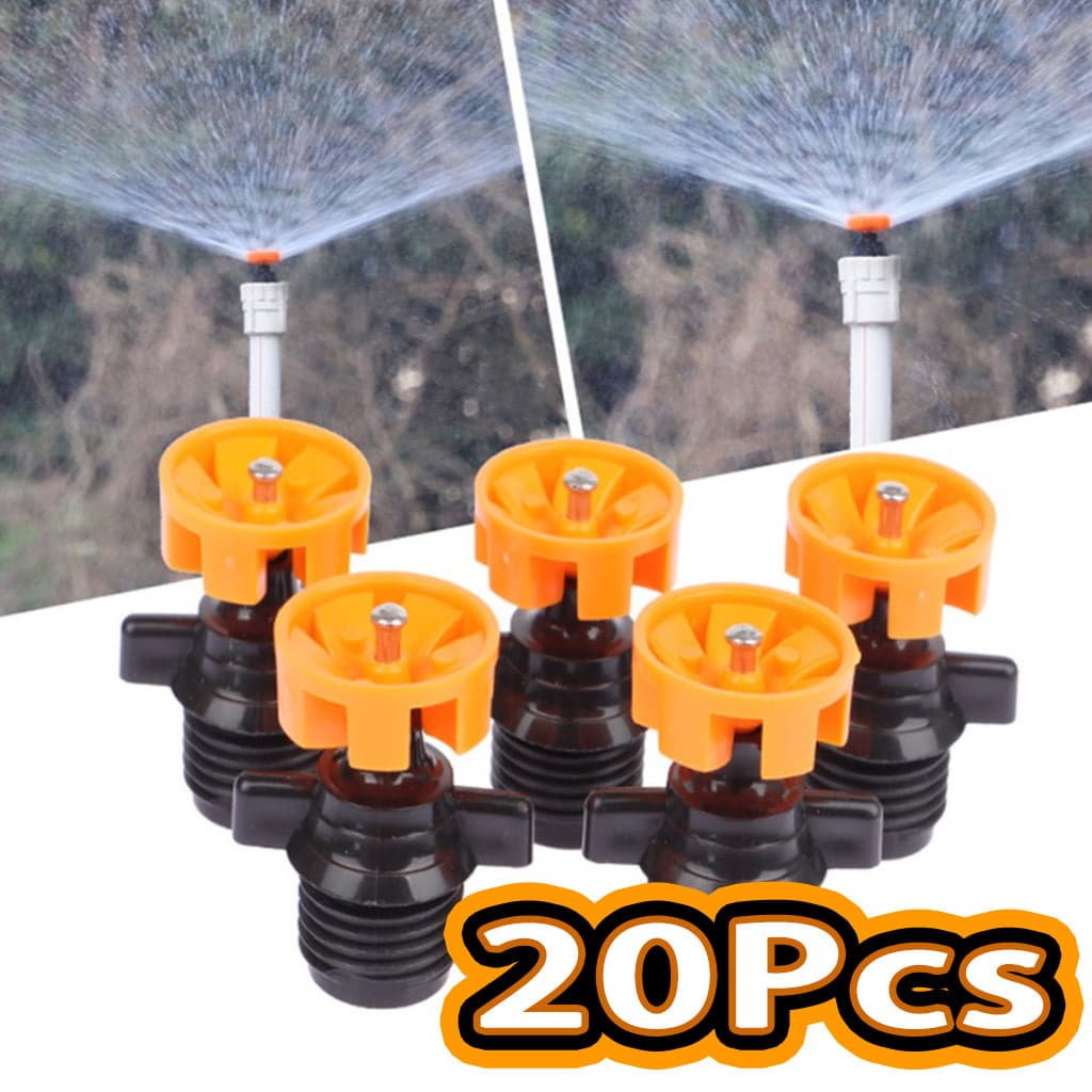 20pcs Aspersor De Rotação De Plástico De Irrigação , 360 ° Giratória Sistema De Rega