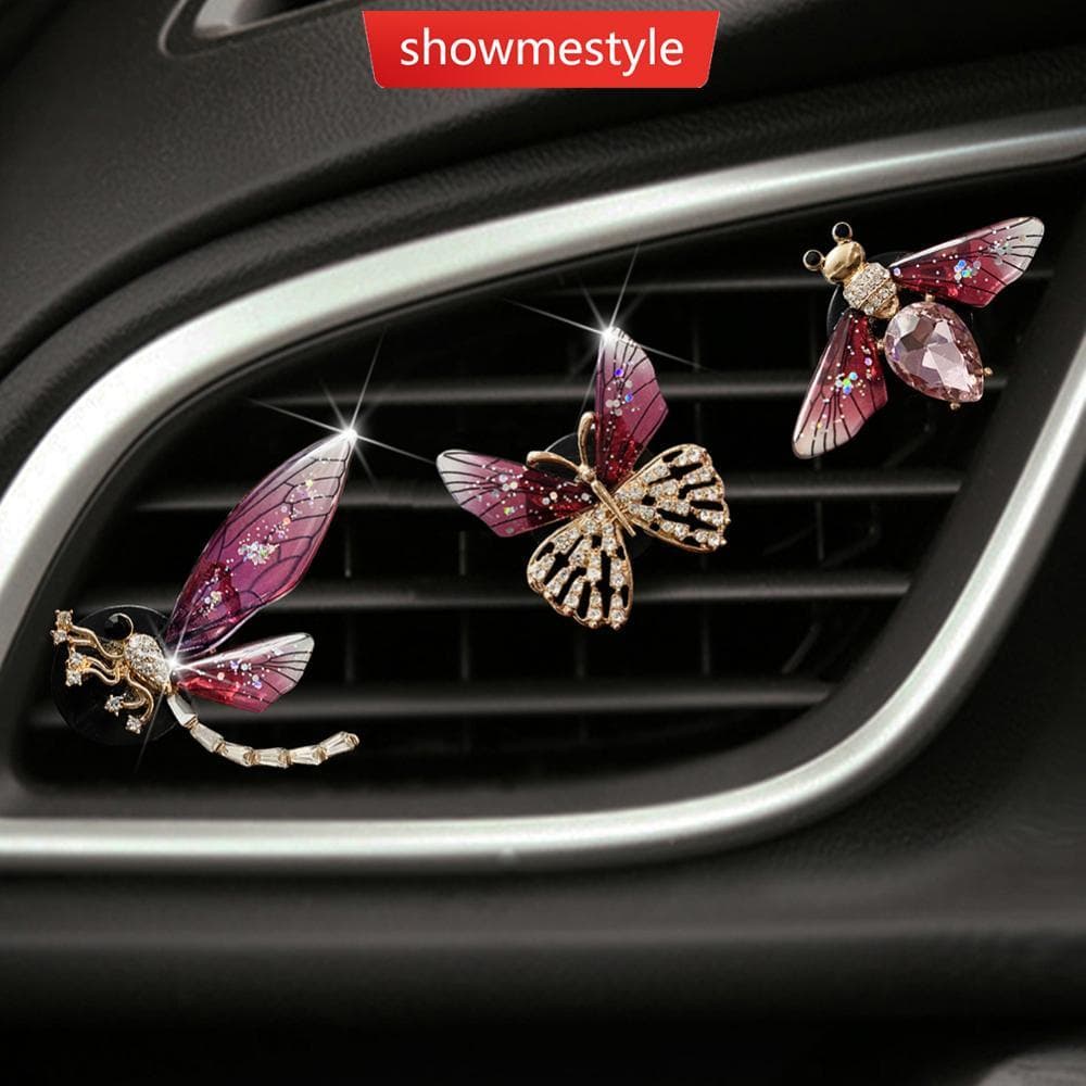 SMS Clipe De Perfume Para Carro , Metal Requintado , Borboleta , Libélula , Abelha , Saída De Ar Condicionado , Aromater