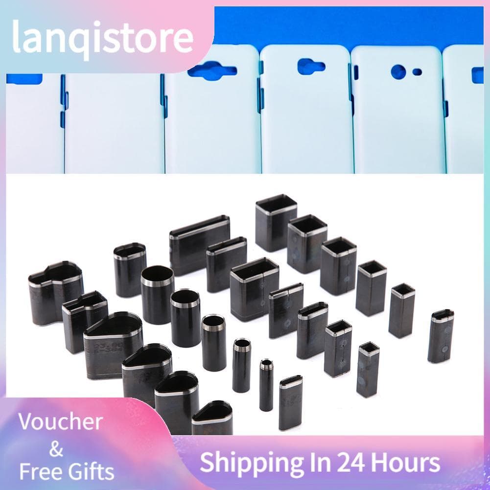 Lanqistore 26pcs conjunto de ferramentas de corte de couro multiformato para perfurador artesanal