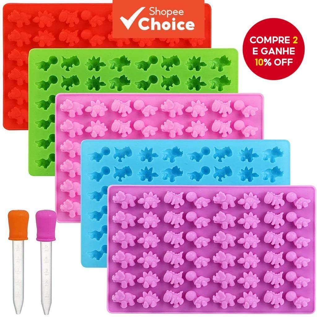 48 Dinossauro Fofo Silicone Chocolate Modelo Grelha De Gelo Doce Cera De Fogo Permanente