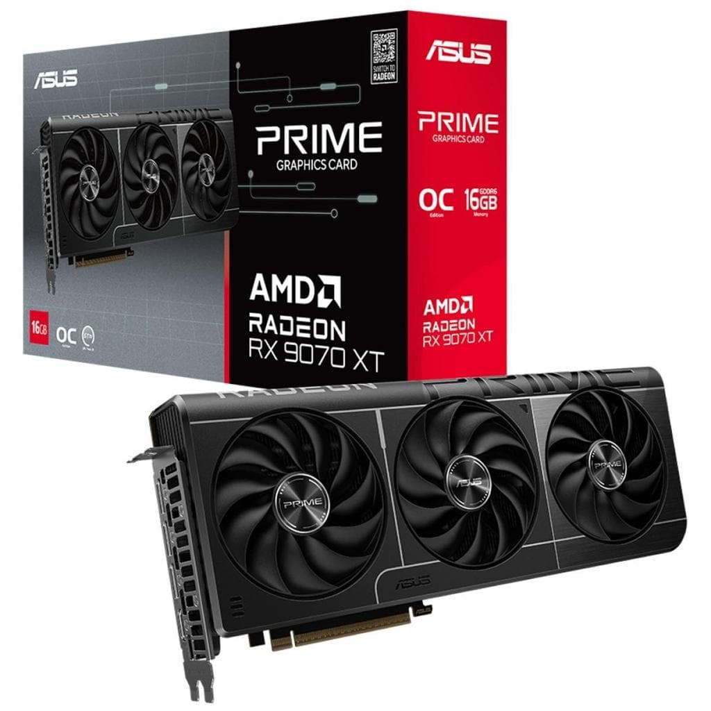 Placa de Vídeo Asus Prime AMD Radeon RX 9070 XT OC Edition, 16GB, GDDR6, FSR, PRIME-RX9070XT-O16G