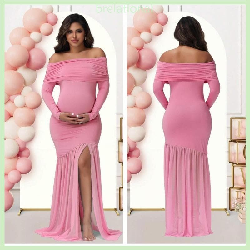 R Vestido Maternidade Ombro Agradável Perfeito Para Eventos Especiais Casuais