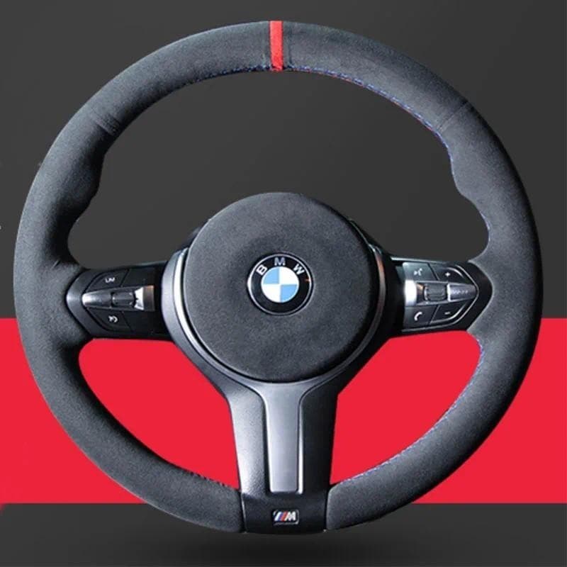 Capa De Volante De Carro Em Camurça Antiderrapante Costurada À Mão Para BMW M Sport 1 Series F20 M135i M140i M240i X1 F2