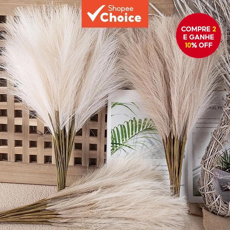 53cm 10 Peças Decoração Fofa Flor Falsa Planta Reed Simulado Festa De Casamento Artificial De Natal