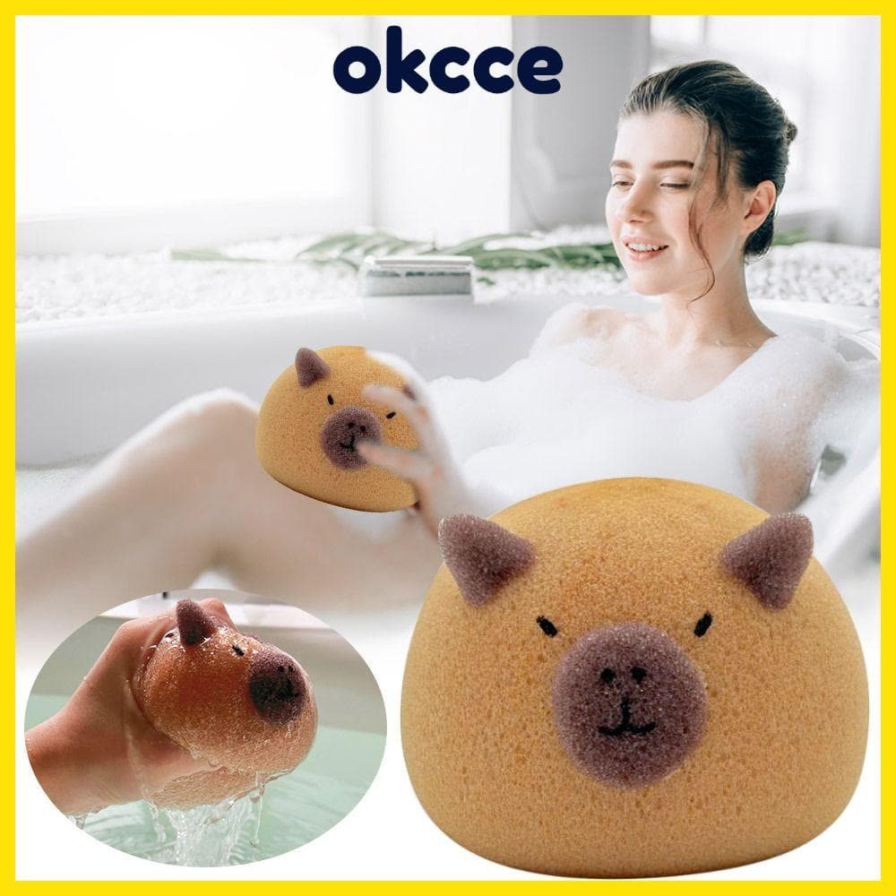 OKCCE Capybara Bola De Esponja De Banho , Esfoliante De Corpo Em Blister Bebê , Macia Para Adultos