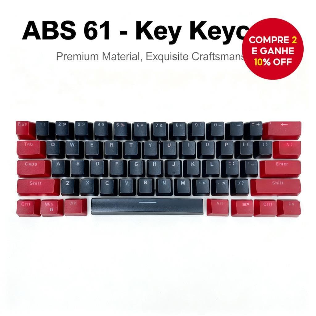  Kit de Teclas para Teclado Mecânico Gamer, Camada de Letras, Compatível com Maioria dos 61/64/66/68/84/87/96/98/100/104