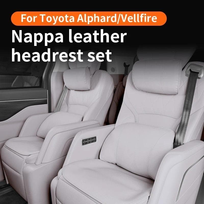 Para Toyota Alphard Veículo Comercial Nappa Couro Encosto De Cabeça Almofada Lombar Volta Travesseiro Acessórios Gerais 