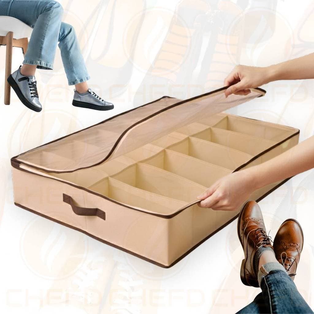 Organizador Sapateira Fléxivel 12 Divisórias Sapato Com Tampa Portatil