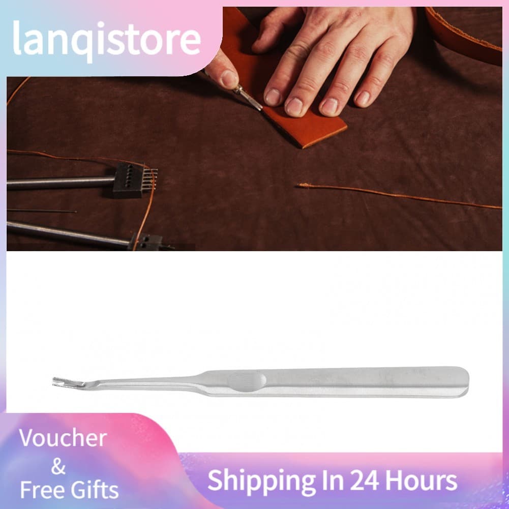 Lanqistore Lanqistore Edge Couro Chanfrador Ferramenta de ranhura em prata Aço inoxidável Facilidade de uso para