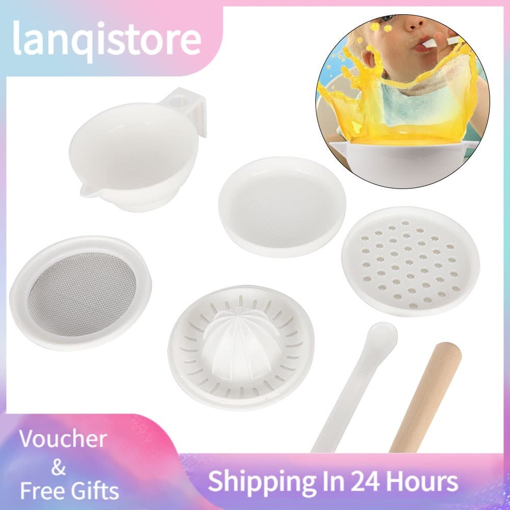 Lanqistore Moedor de suplemento alimentar infantil-tigela de moagem manual para purê de bebê portátil multi-função