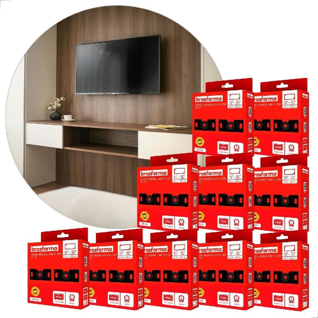 10 Suportes De Tv Led Fixo Universal 10 A 90 Polegadas 40kg