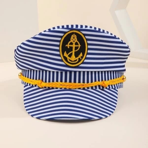 Chapéu Quepe Marinheiro Listrado Fantasia Cosplay