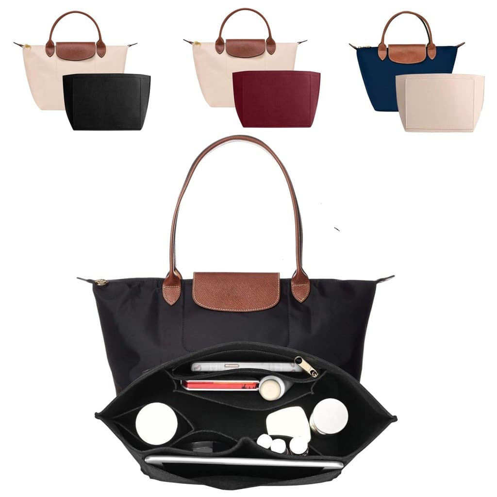 Para Longchamp Bolsa Organizador De Inserção De Feltro Forro Portátil Maquiagem E Viagens