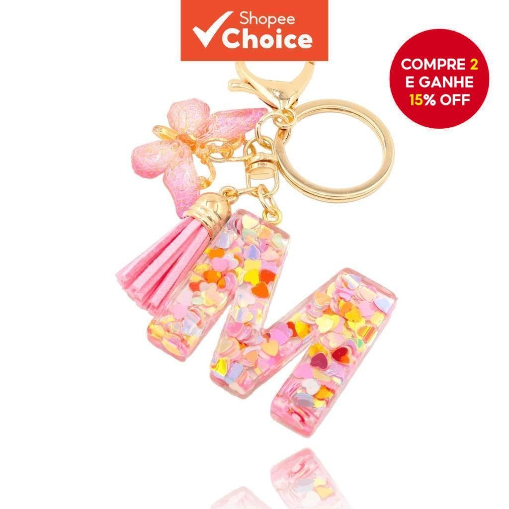 Moda Rosa Carta Chaveiro-Coração Lantejoulas Borboleta Borla Cristal Epóxi Pingente Para Casais Presente