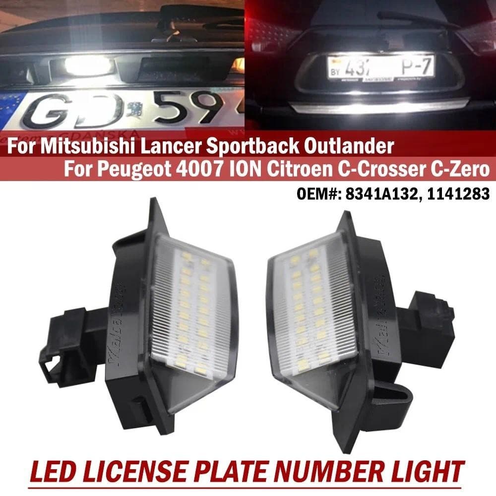 Carro Livre De Erros LED Luz Número Da Placa De Licença Para Mitsubishi Lancer Sportback Outlander Eclipse 1 2 3 4 Peuge