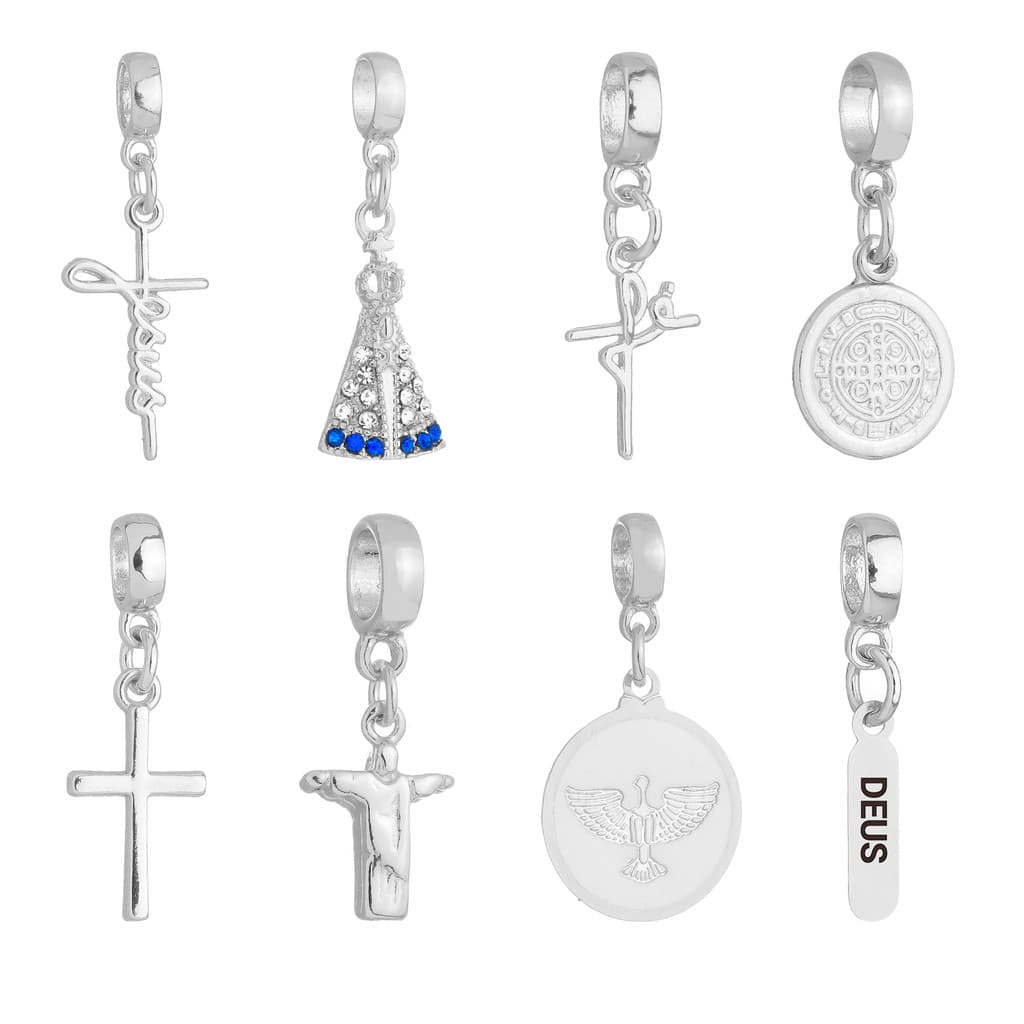 Berloques Religião Religioso Banhado a Prata 925