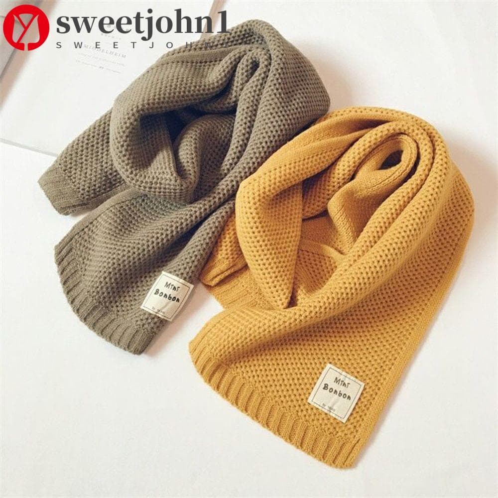 SWEETJOHN1 Lenço Infantil Quente Versátil Estilo Ins Silenciador De Inverno De Cor Sólida