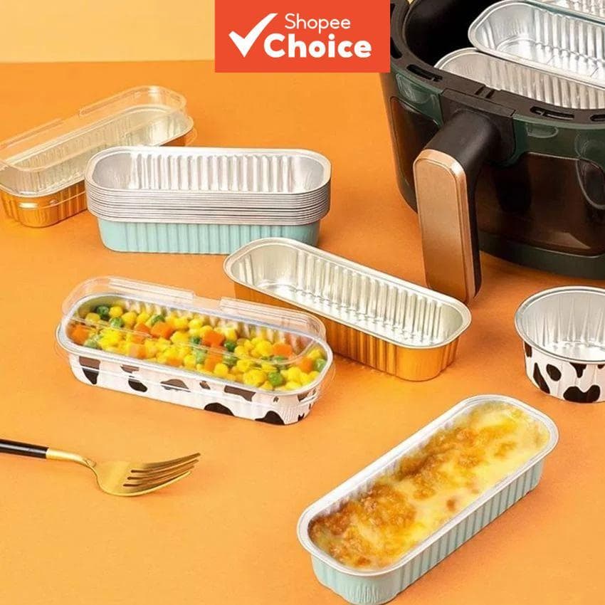  50 unidades de forma retangular para cupcake com tampa