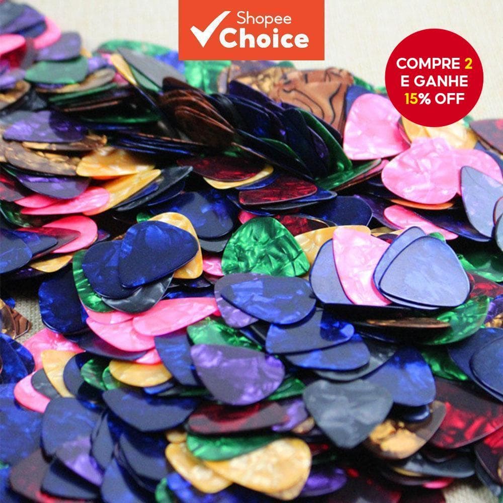 Conjunto de 100 Palhetas de Violão 0,46mm Estrela do Céu em Celuloide para Violão Acústico Elétrico (Estilo Aleatório)