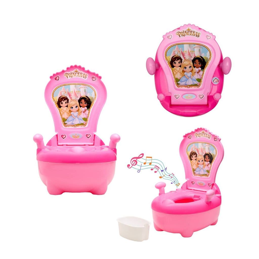 Troninho Penico Infantil Musical Princesas Rosa Maxi Baby