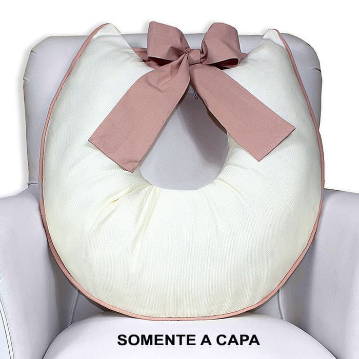 Capa De Almofada Amamentação Com Laço 100% Algodão