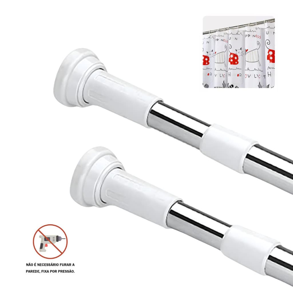 Varal de Cortina Ajustável Multiuso Varão Extensível Universal