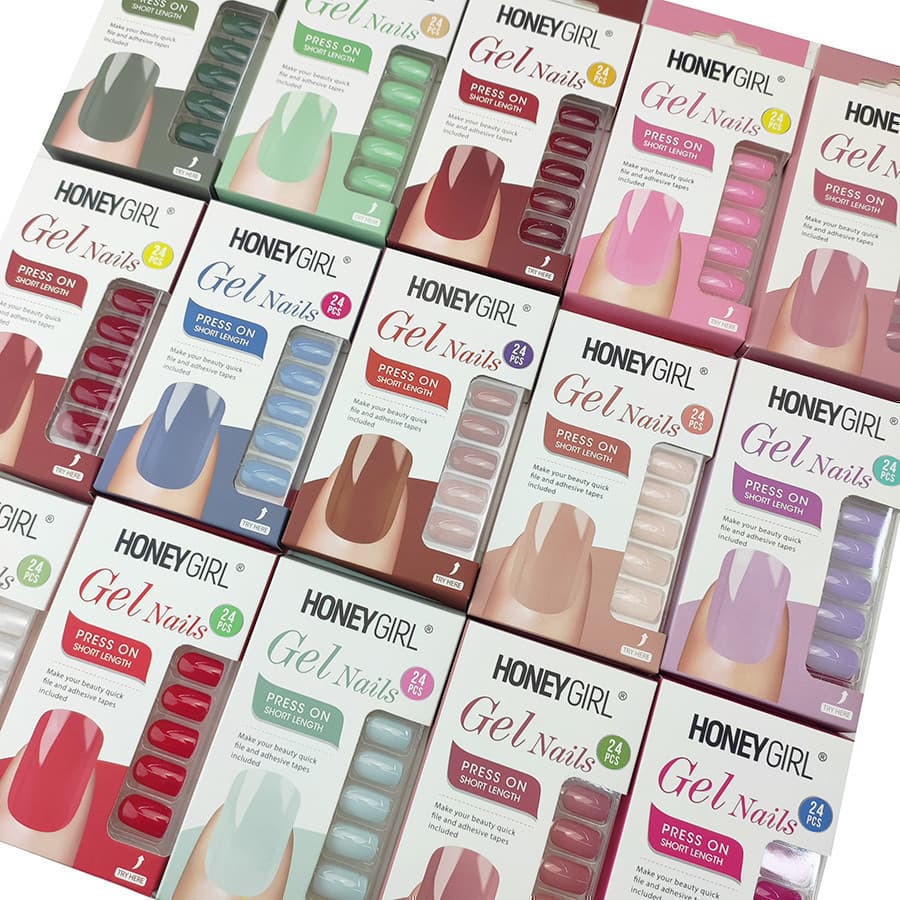 Unhas Postiça Gel Nail De Color Com Adhesivo 24 Unidades,Contém cola