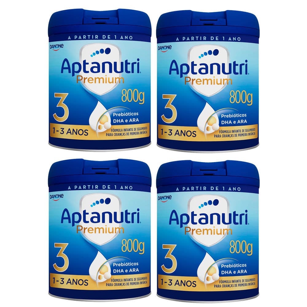 Kit 4 Primeira Infância Aptanutri Premium 3  1-3 Anos 800g